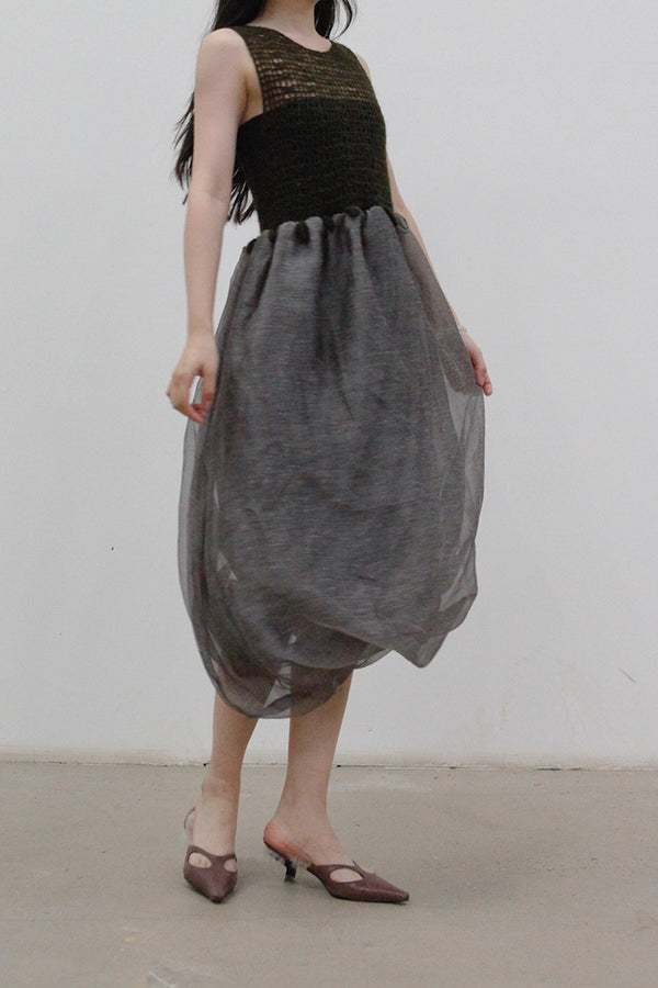 SWAYING/KNIT Crochet stitching rotating skirt SW212LS19 PS32